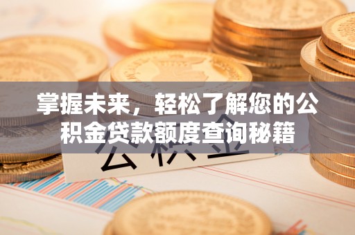 泾县掌握未来，轻松了解您的公积金贷款额度查询秘籍