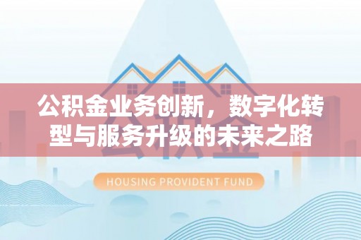 泾县公积金业务创新，数字化转型与服务升级的未来之路