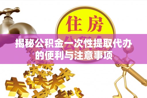 泾县揭秘公积金一次性提取代办的便利与注意事项