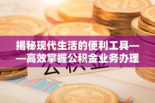 泾县揭秘现代生活的便利工具——高效掌握公积金业务办理流程的关键步骤