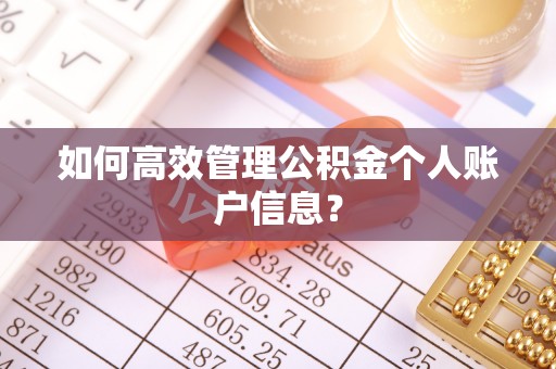 泾县如何高效管理公积金个人账户信息？
